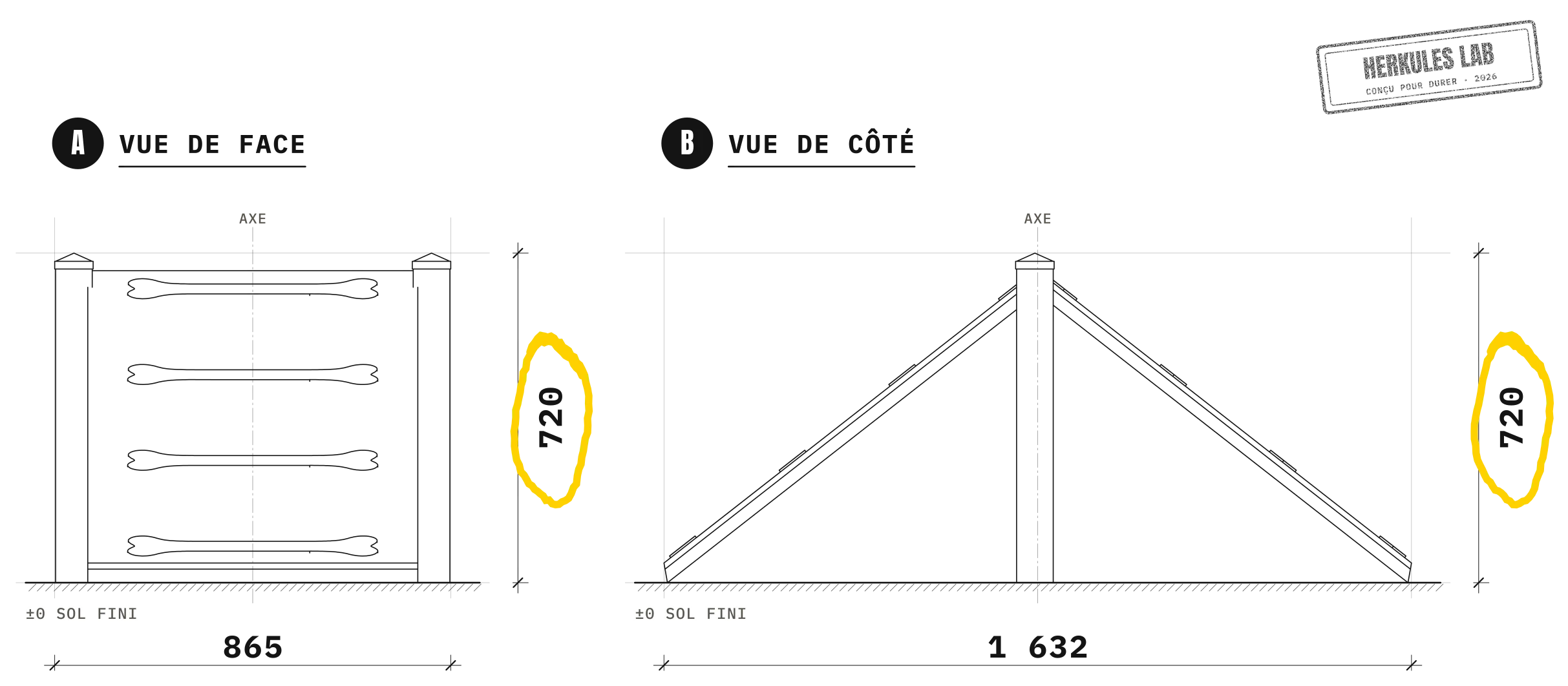 Petit Bridge - Parcours Agility Chien — Plan coté