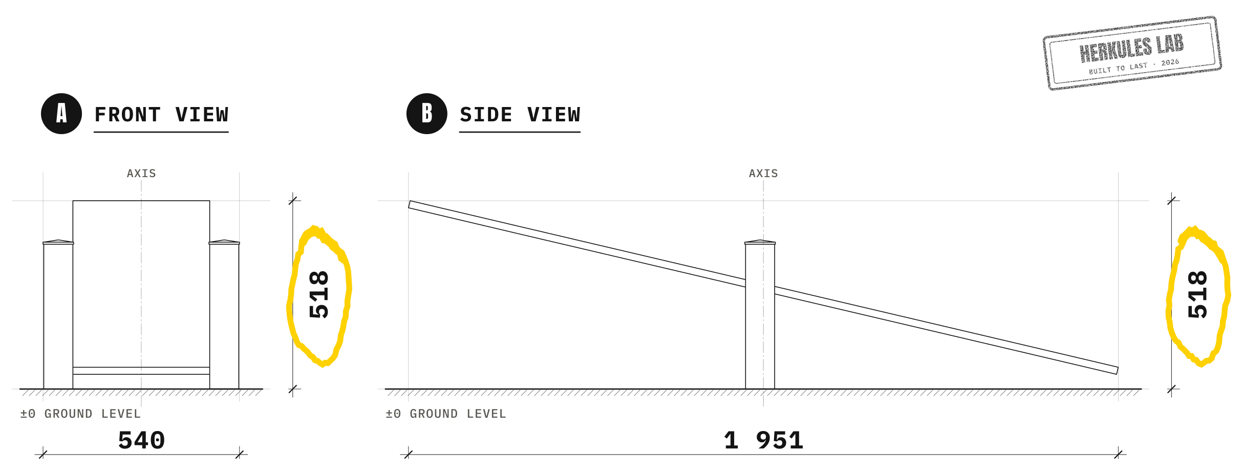 Petite Balance - Dog Agility course — Dimensioned drawing