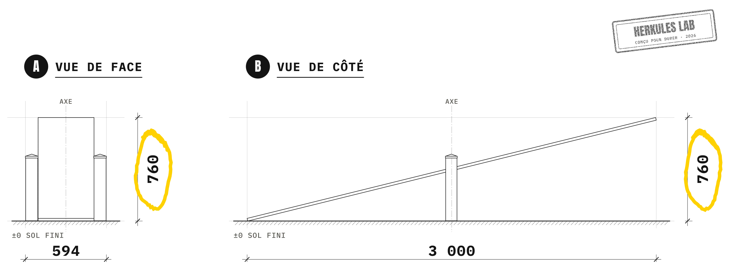 Grande Balance - Parcours Agility Chien — Plan coté