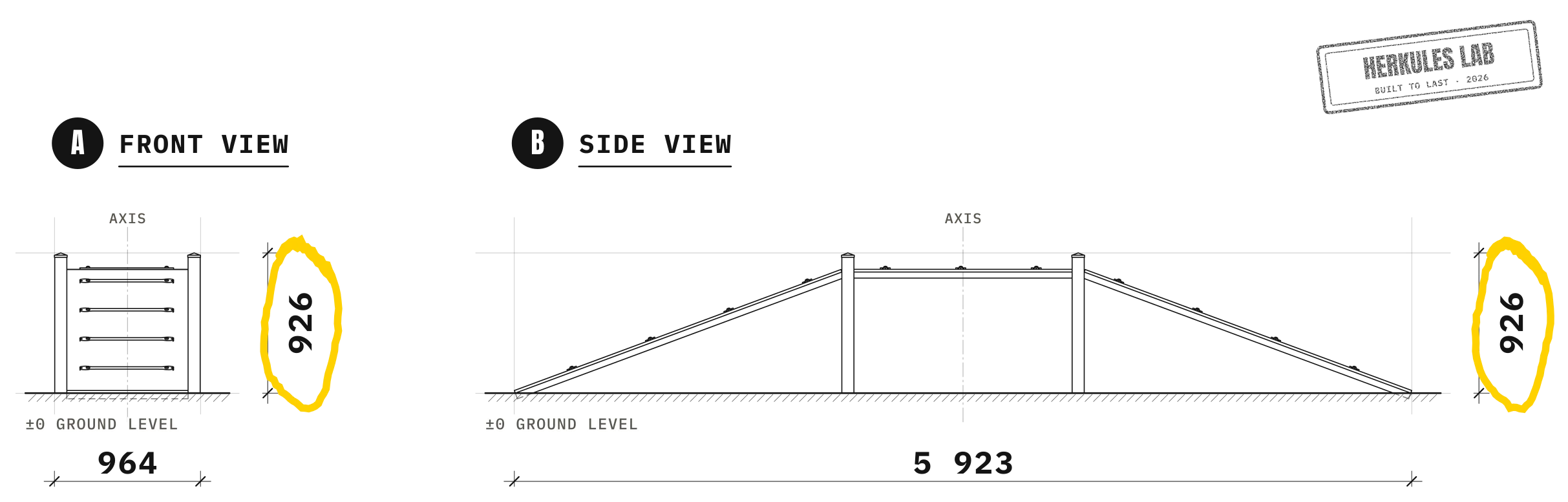 Deck I - Dog Agility course — Dimensioned drawing