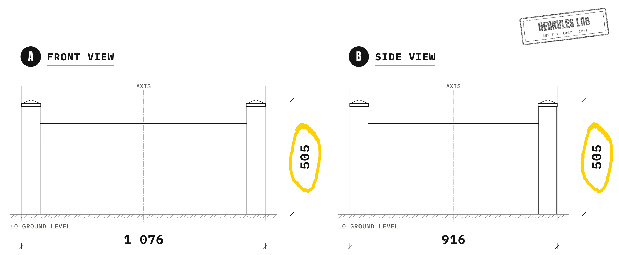 Small Platform - Dog Agility course — Dimensioned drawing