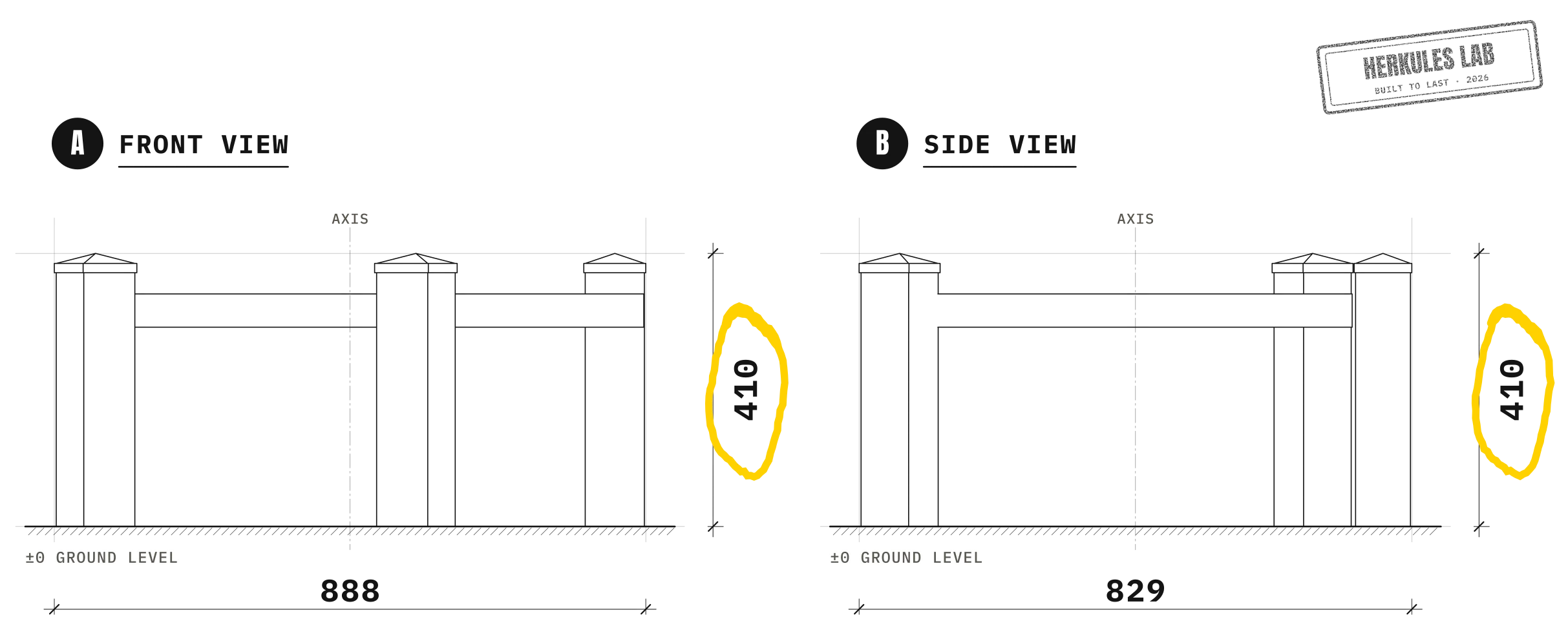 Petit Triangle - Dog Agility course — Dimensioned drawing