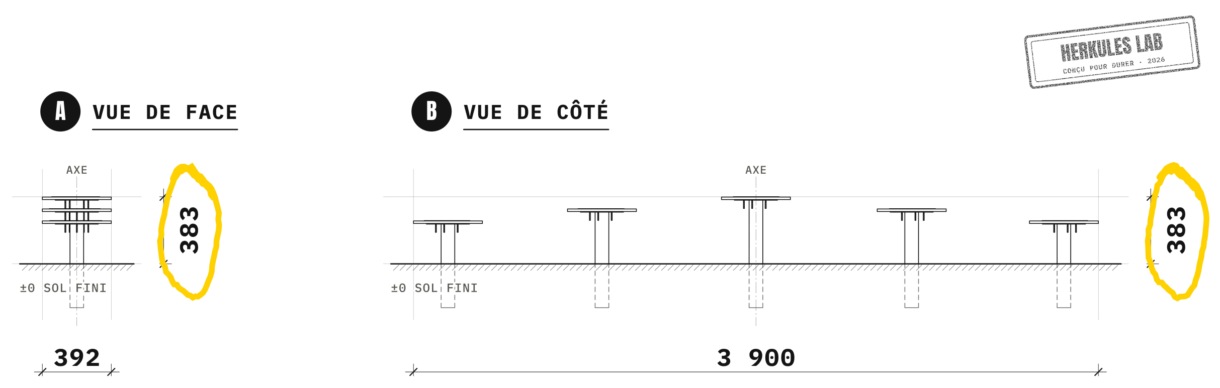 Champignons - Parcours Agility Chien — Plan coté