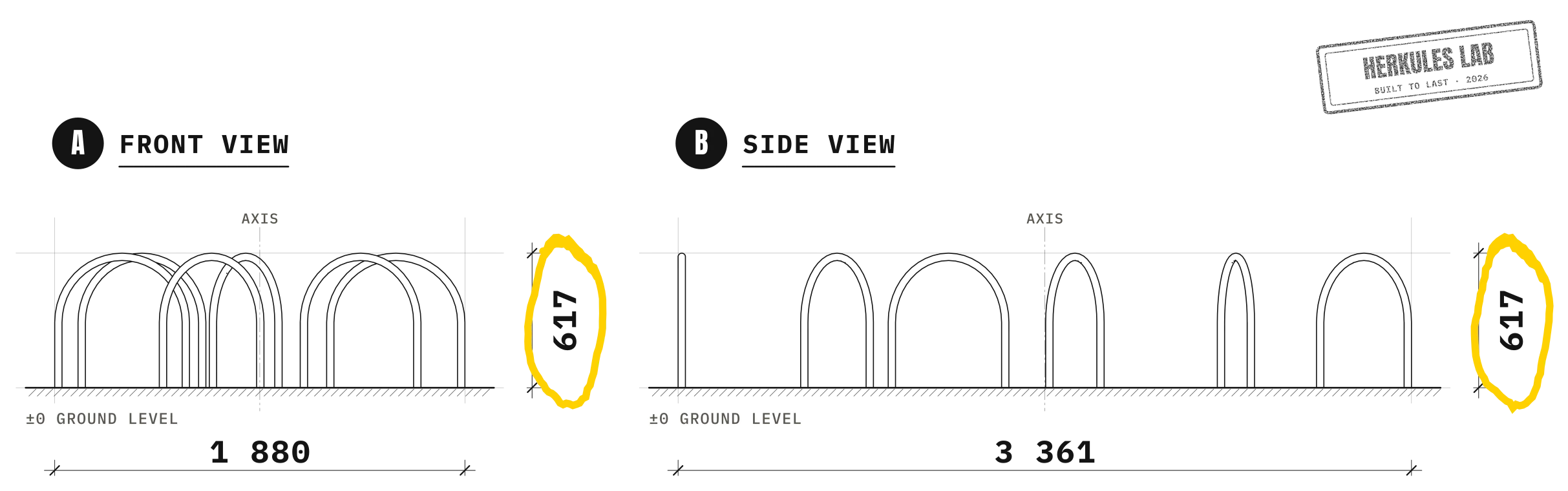 Tube Track - Dog Agility Course — Dimensioned drawing