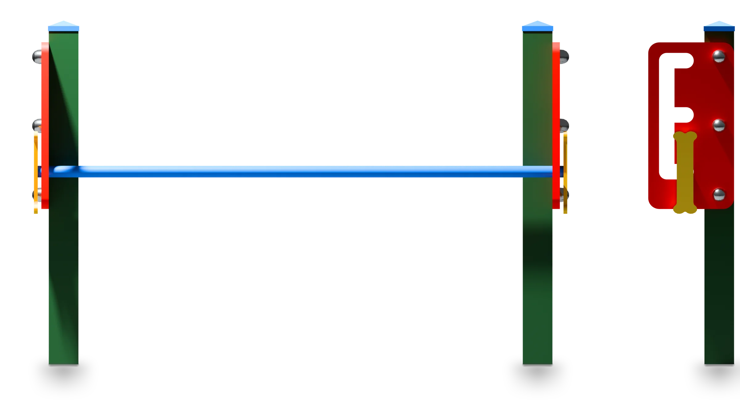 3-Level Jumping Bars - Dog Agility Course — Rendering