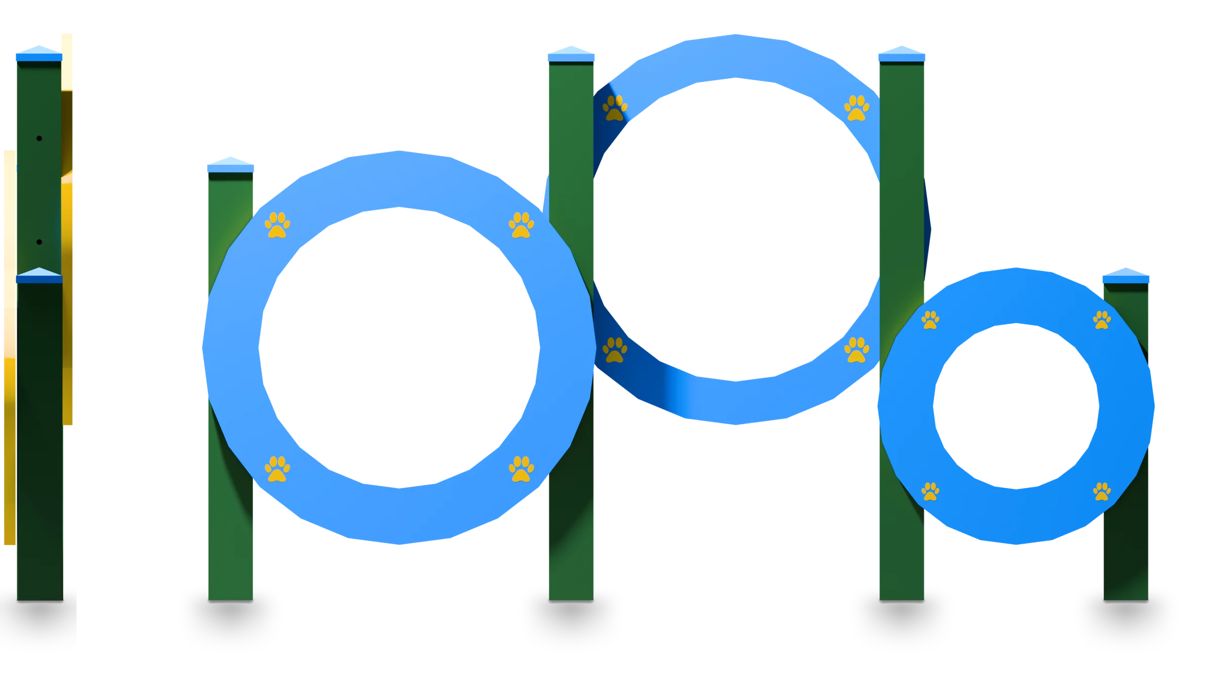 3 Circles - Dog Agility Course — Rendering