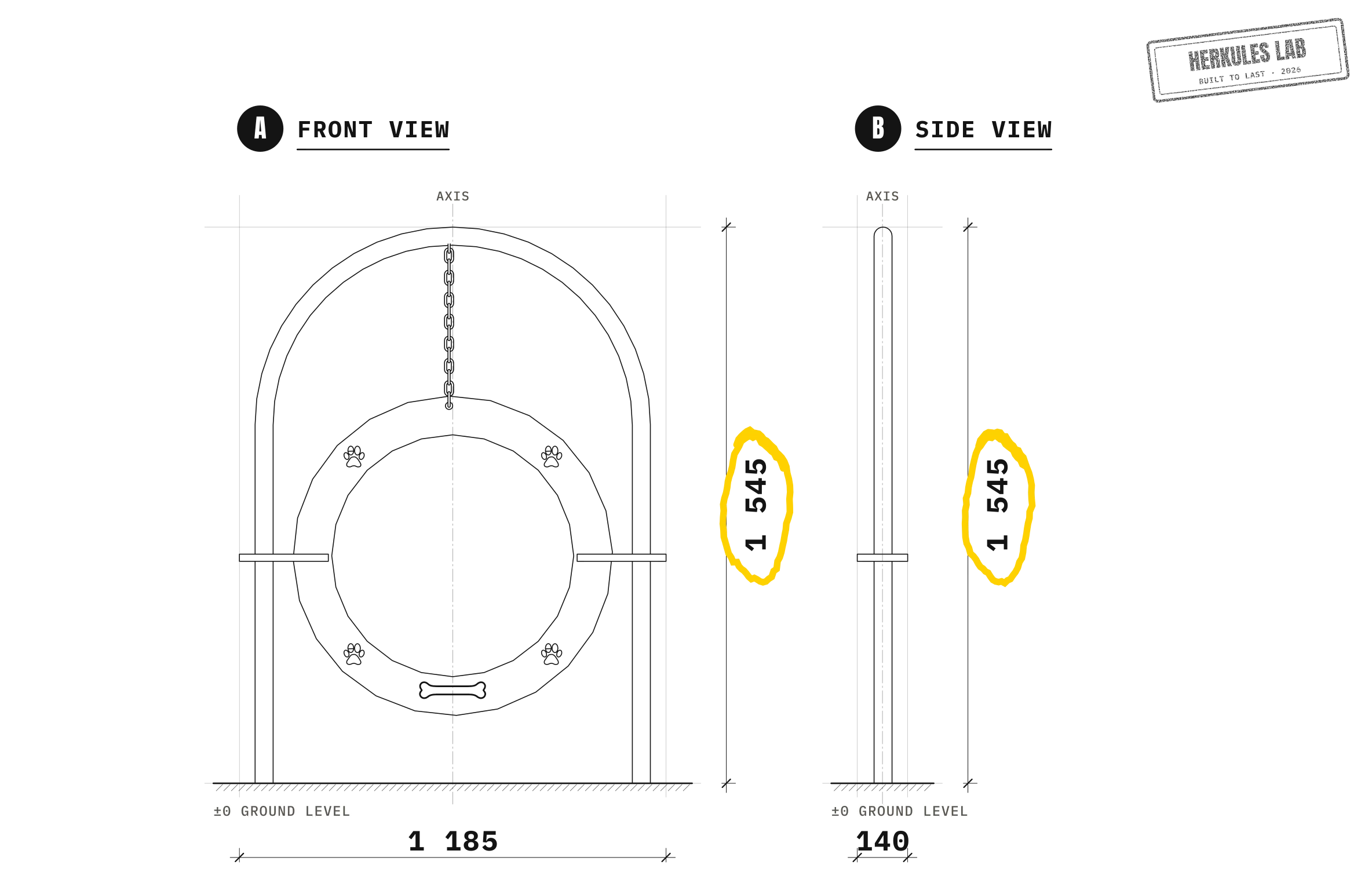 Cercle Flot - Dog Agility course — Dimensioned drawing