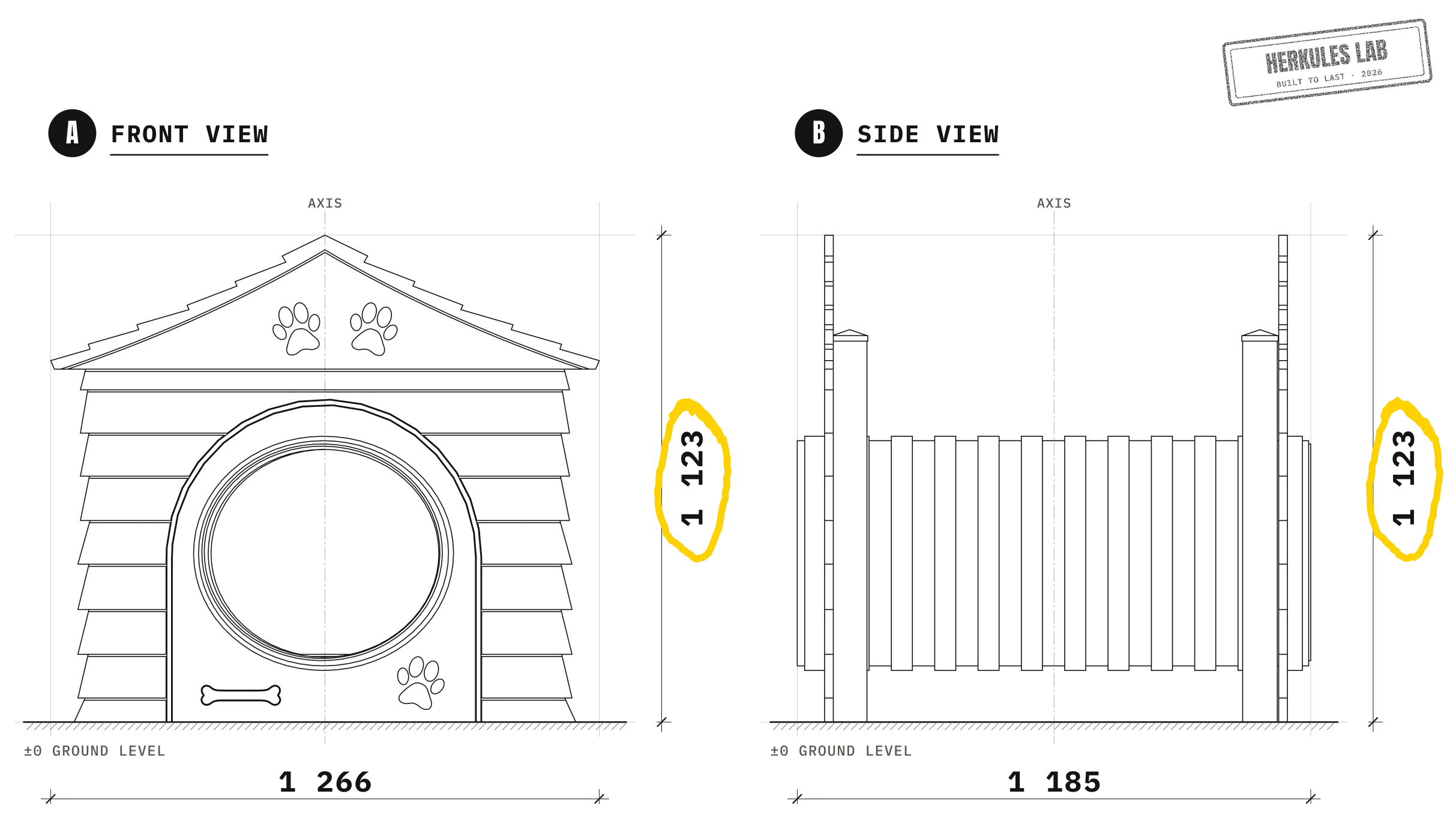 Tunnel Buda - Dog Agility course — Dimensioned drawing