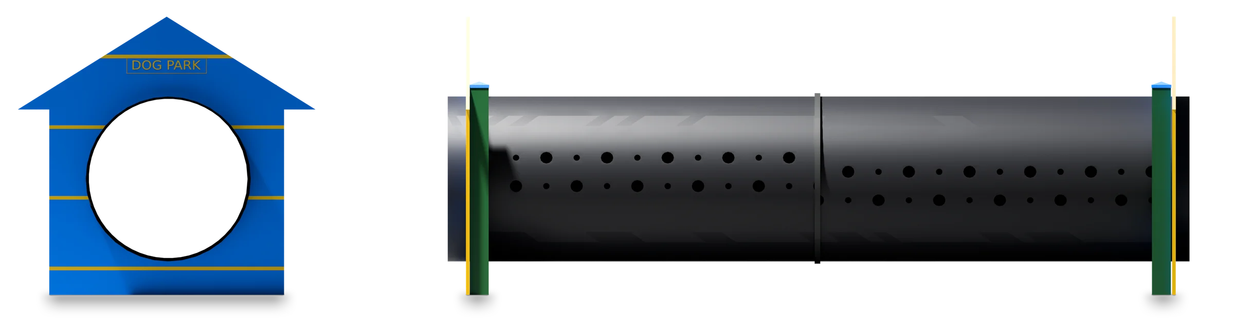 Tunnel Maison - Dog agility course — Rendering