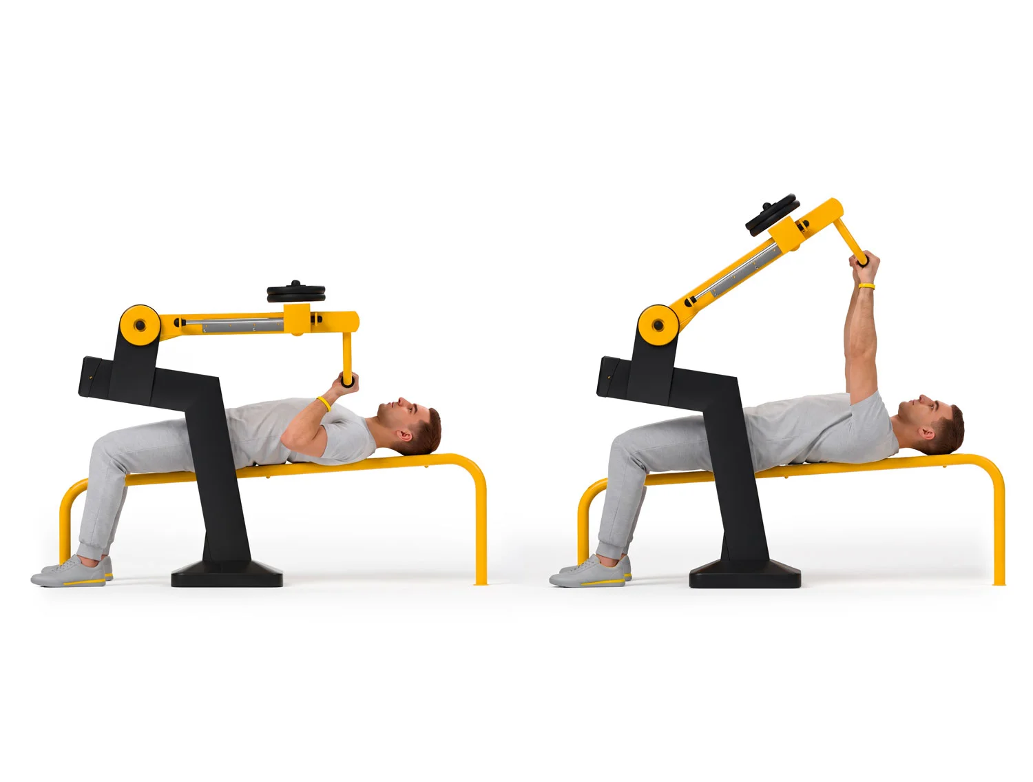 Bench Press - Adjustable weight machines — In use