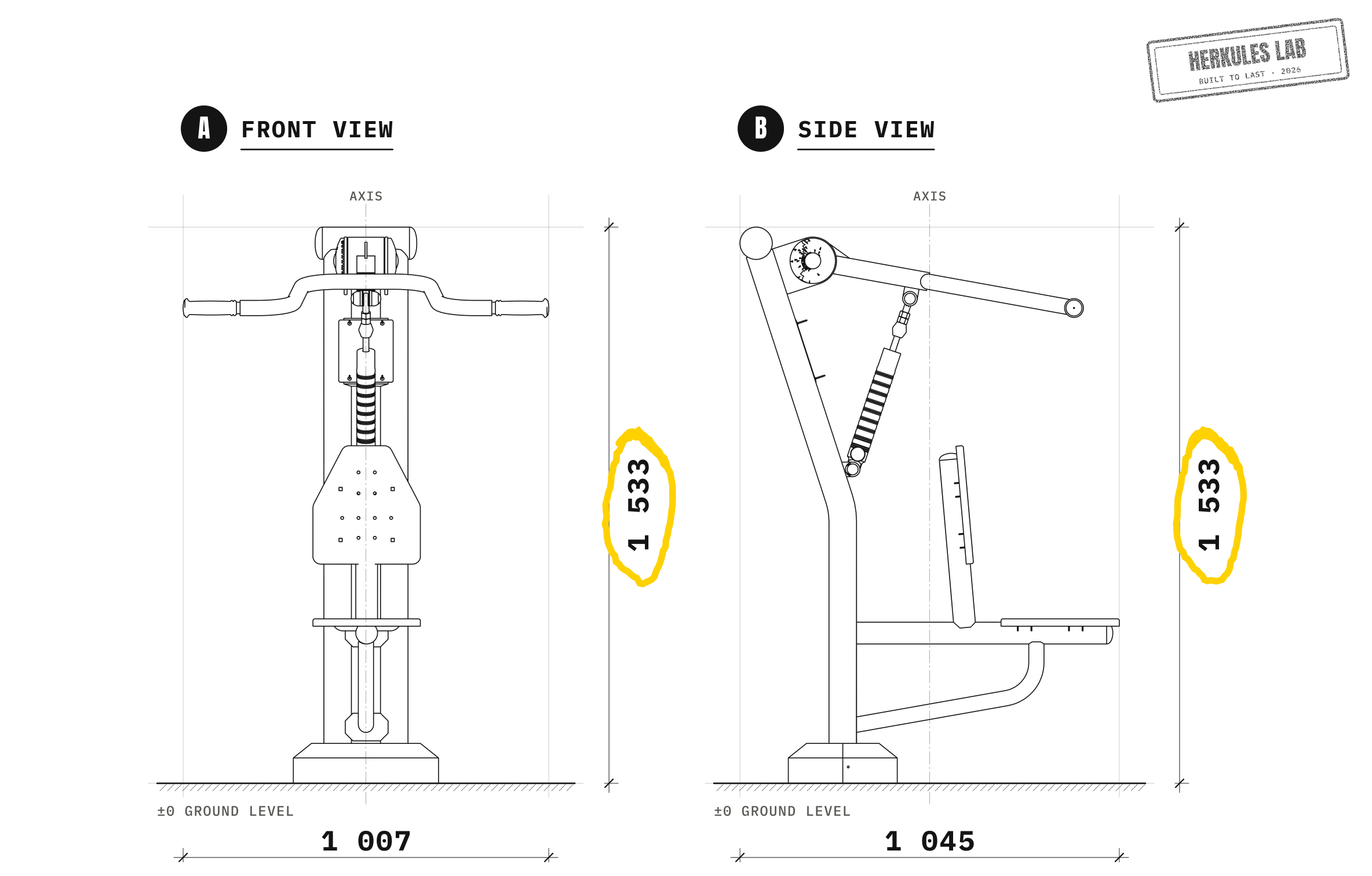Shoulders - Piston Machines — Dimensioned drawing