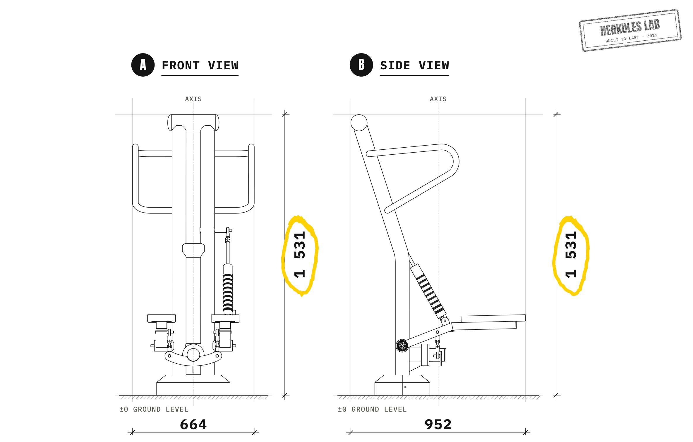 Stepper - Piston Machines — Dimensioned drawing
