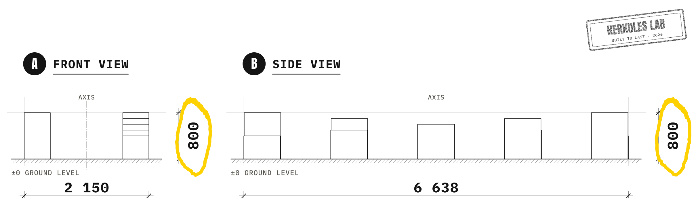 Jump Box - Street Workout stations — Dimensioned drawing