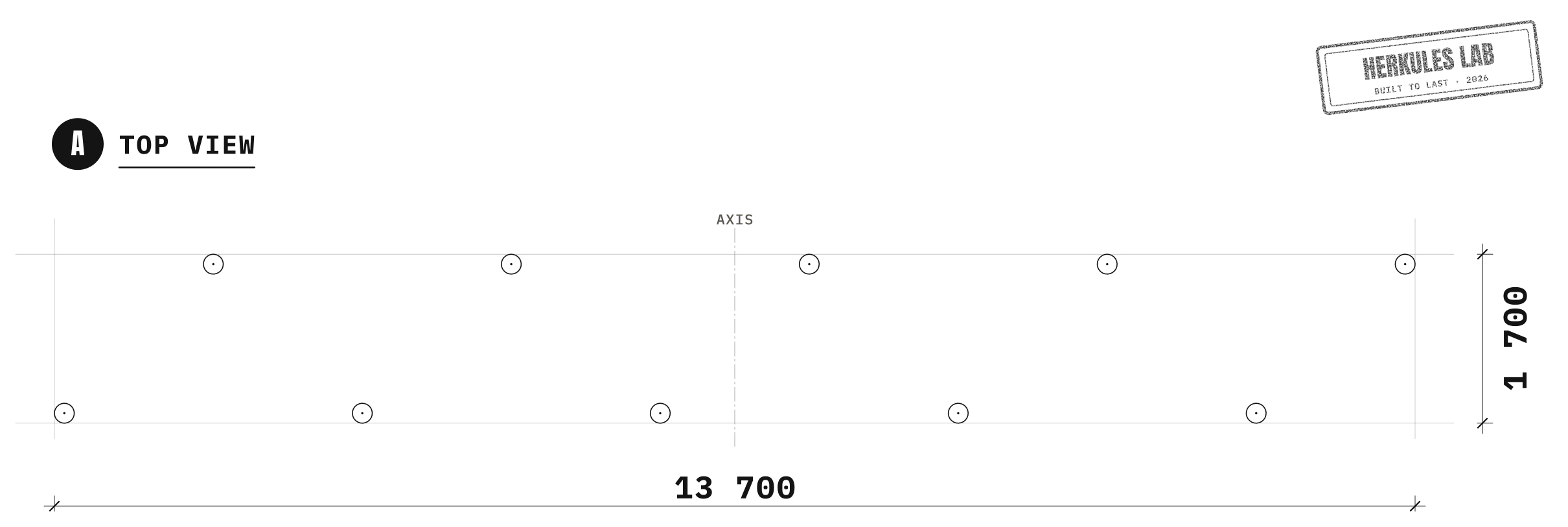 Slalom - Street Workout stations — Dimensioned drawing
