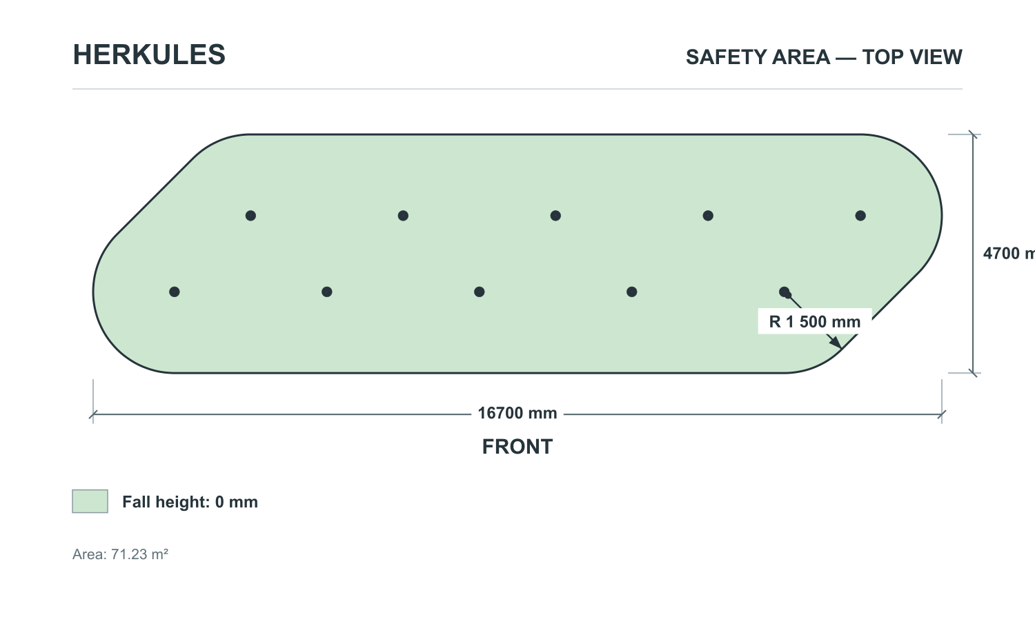 Slalom - Street Workout stations — Safety area