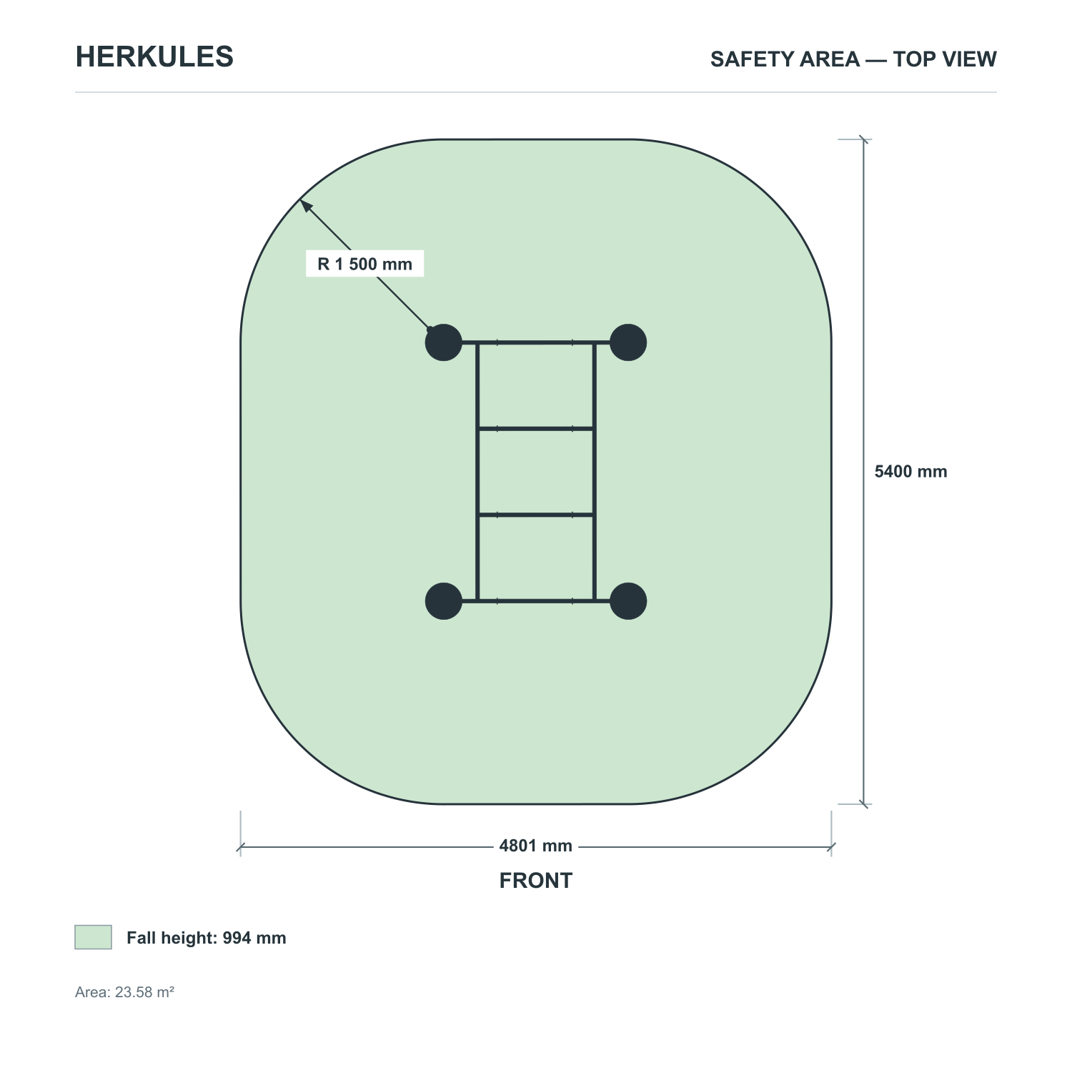 Ninja Bars - Outdoor Ninja Course — Safety area