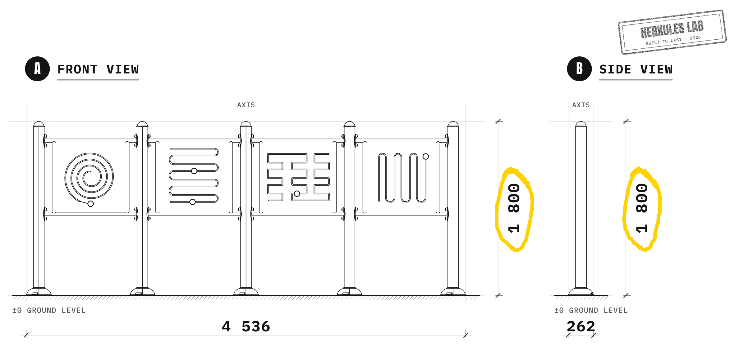 Game Panels - Senior/PRM Fitness — Dimensioned drawing