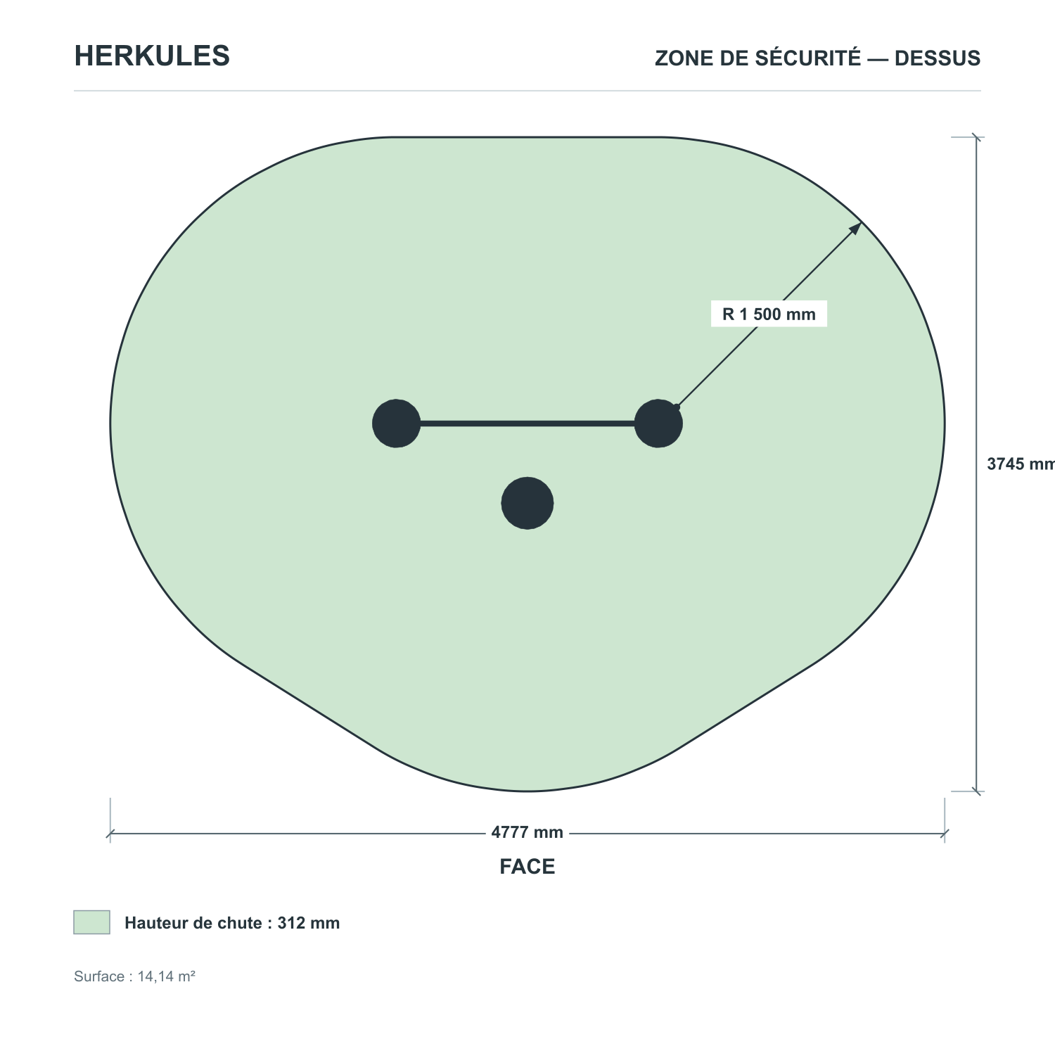 Plateforme d'équilibre - Sport Santé Sénior / PMR — Zone de sécurité