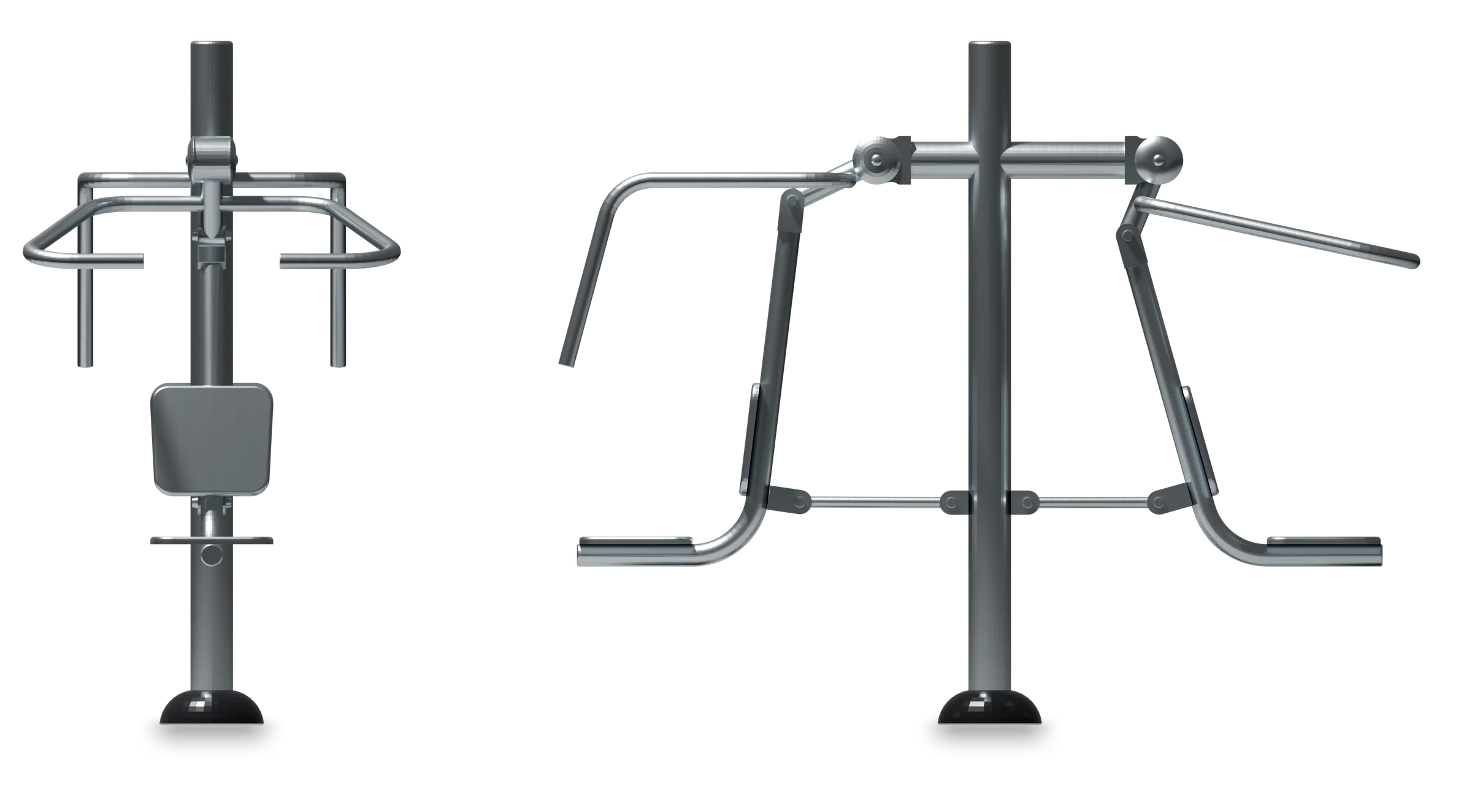 Push + Pull - Stainless steel fitness equipment — Rendering