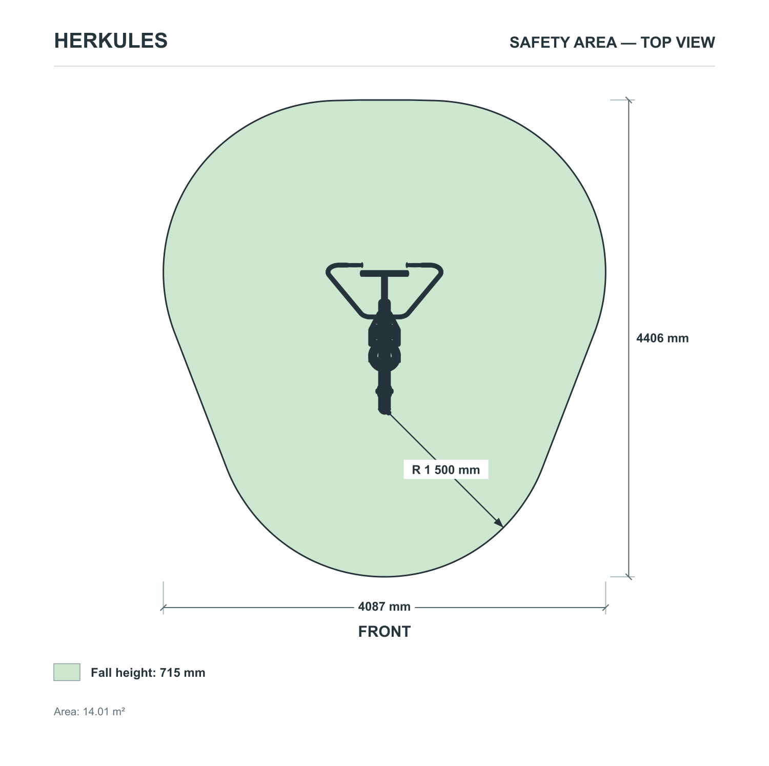 Rower - Outdoor fitness equipment — Safety area