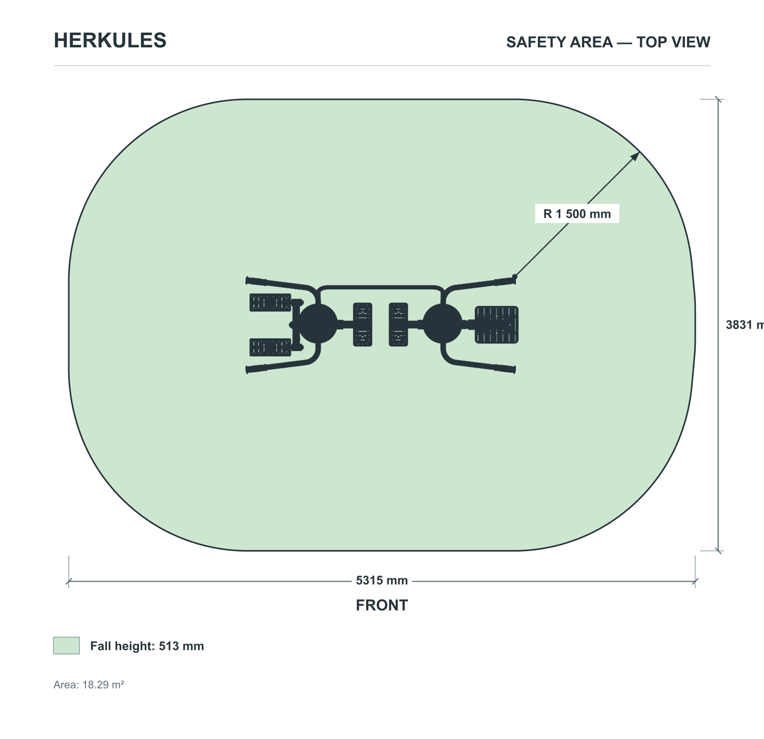 Surfer + Walker + Stepper - Outdoor Fitness Equipment — Safety area
