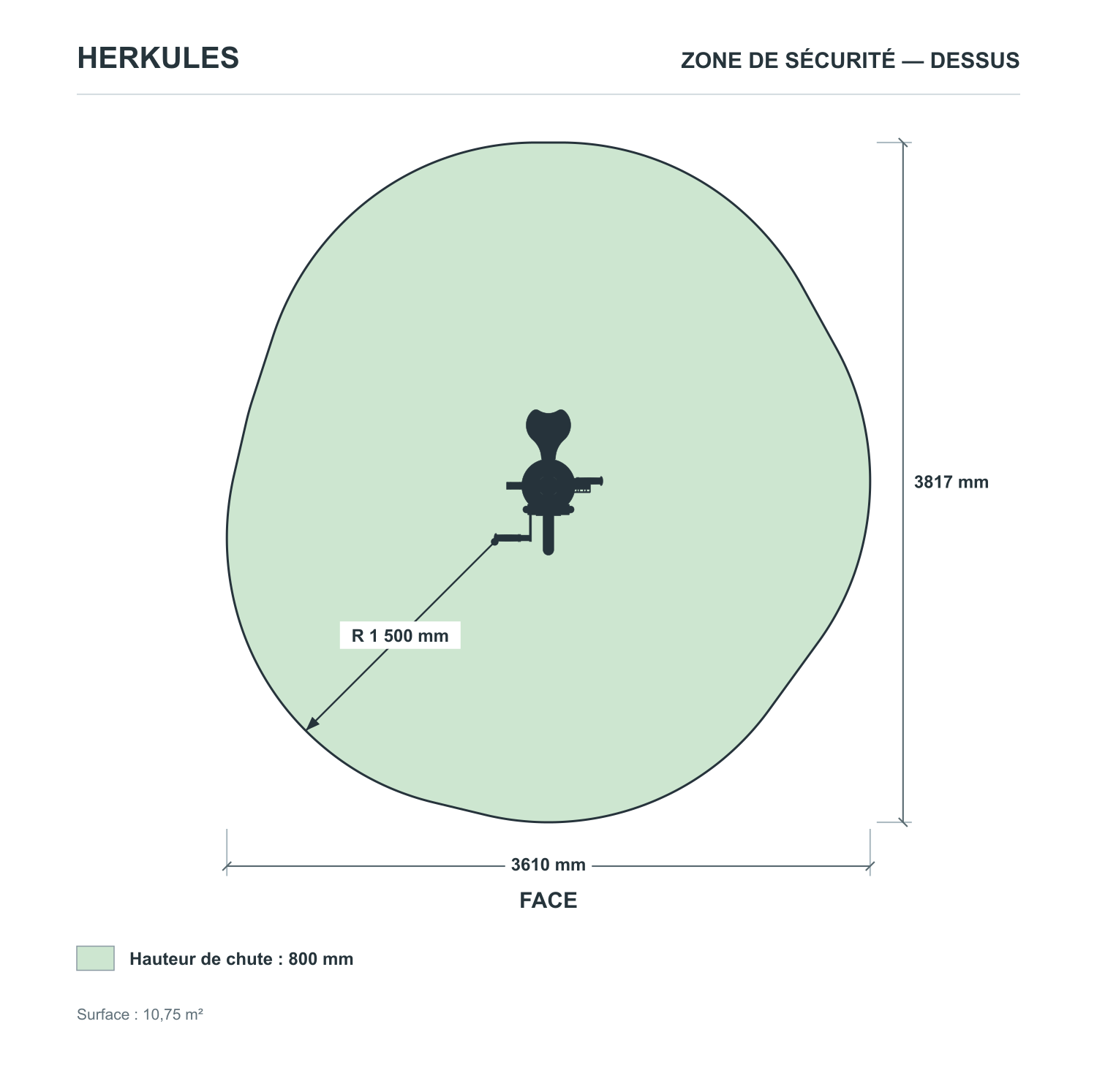 Vélo Bras extérieur - Appareil de Fitness — Zone de sécurité