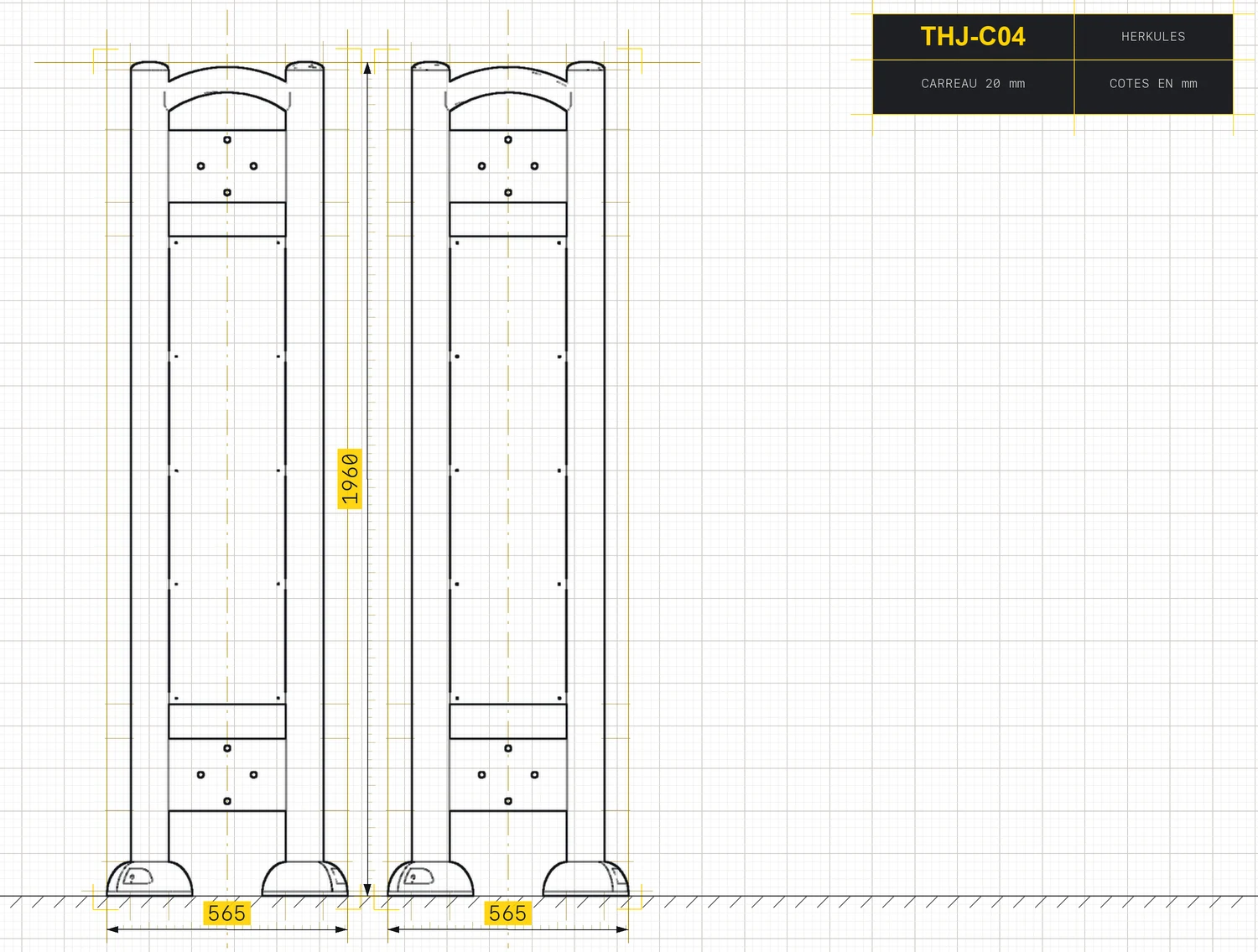 4-Sided Pylons - Outdoor Fitness Stations — Dimensioned drawing
