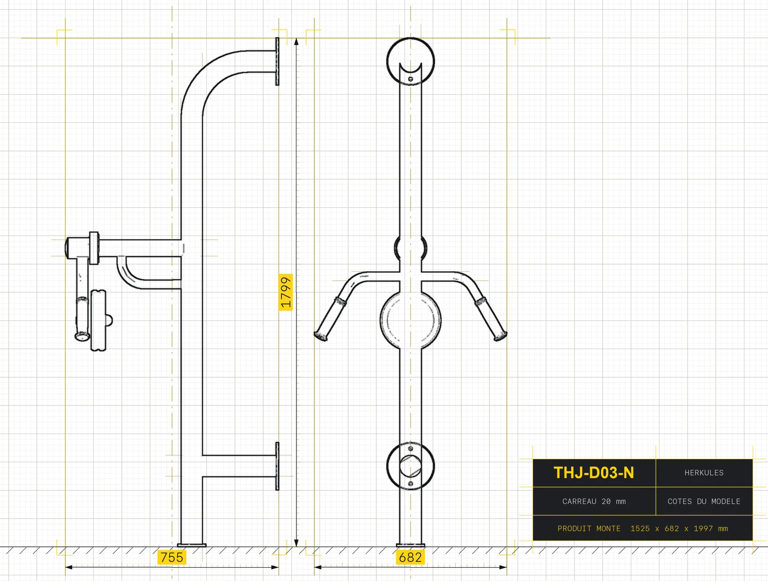 Shoulders - Senior / PRM Health Fitness — Dimensioned drawing