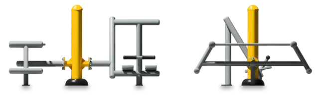 Banc Abdos + Lombaires - Appareil de Fitness Extérieur — Rendu