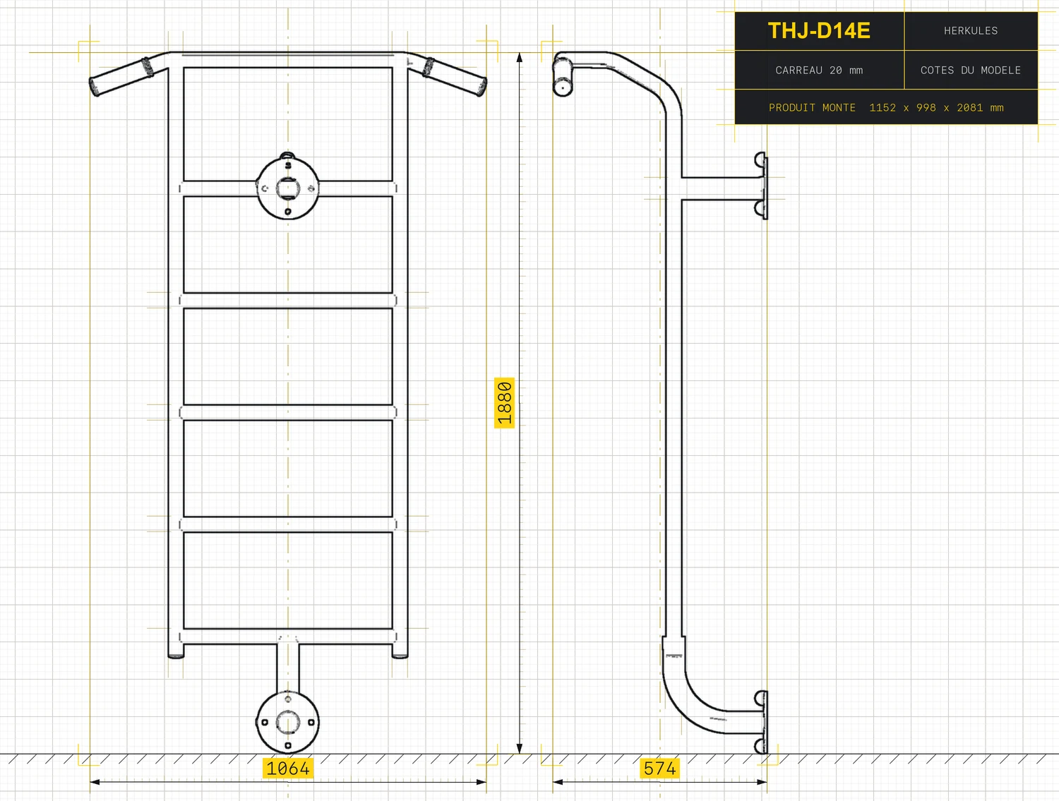 Pull-up ladder - Outdoor Fitness Stations — Dimensioned drawing