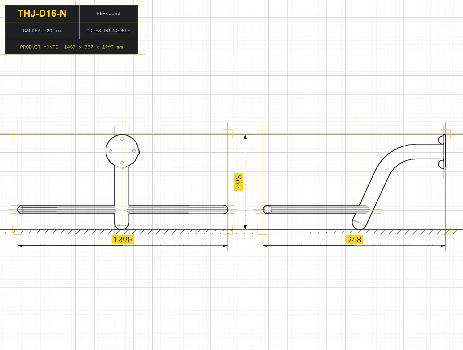 Traction Stretch - Senior Fitness / PRM — Dimensioned drawing