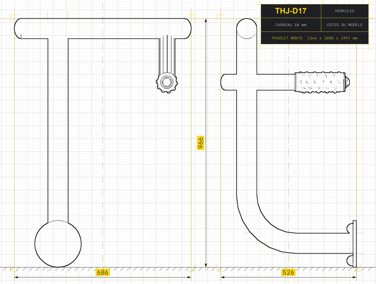 Leg Stretch - Outdoor Fitness Stations — Dimensioned drawing