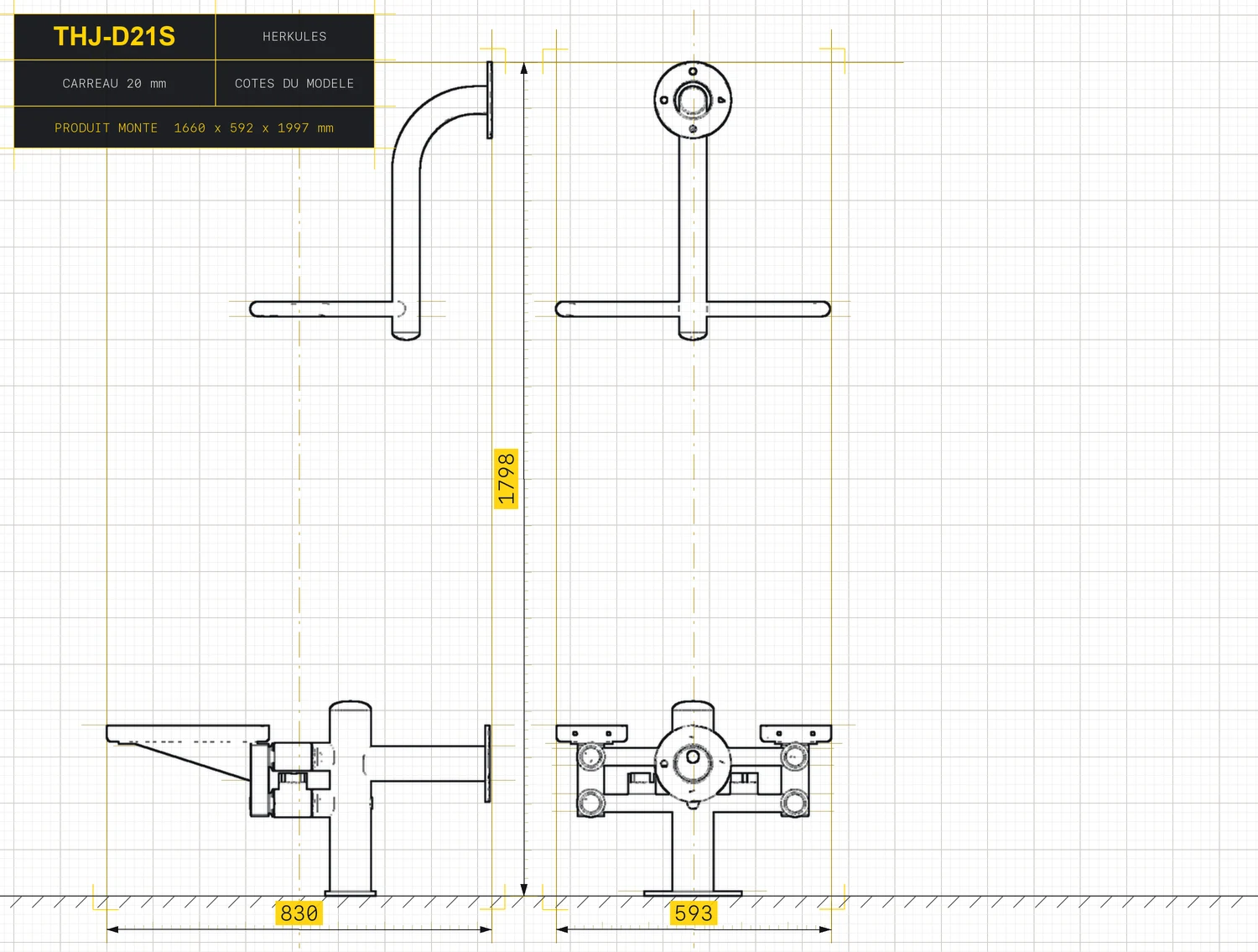 Stepper - Outdoor Fitness Stations — Dimensioned drawing