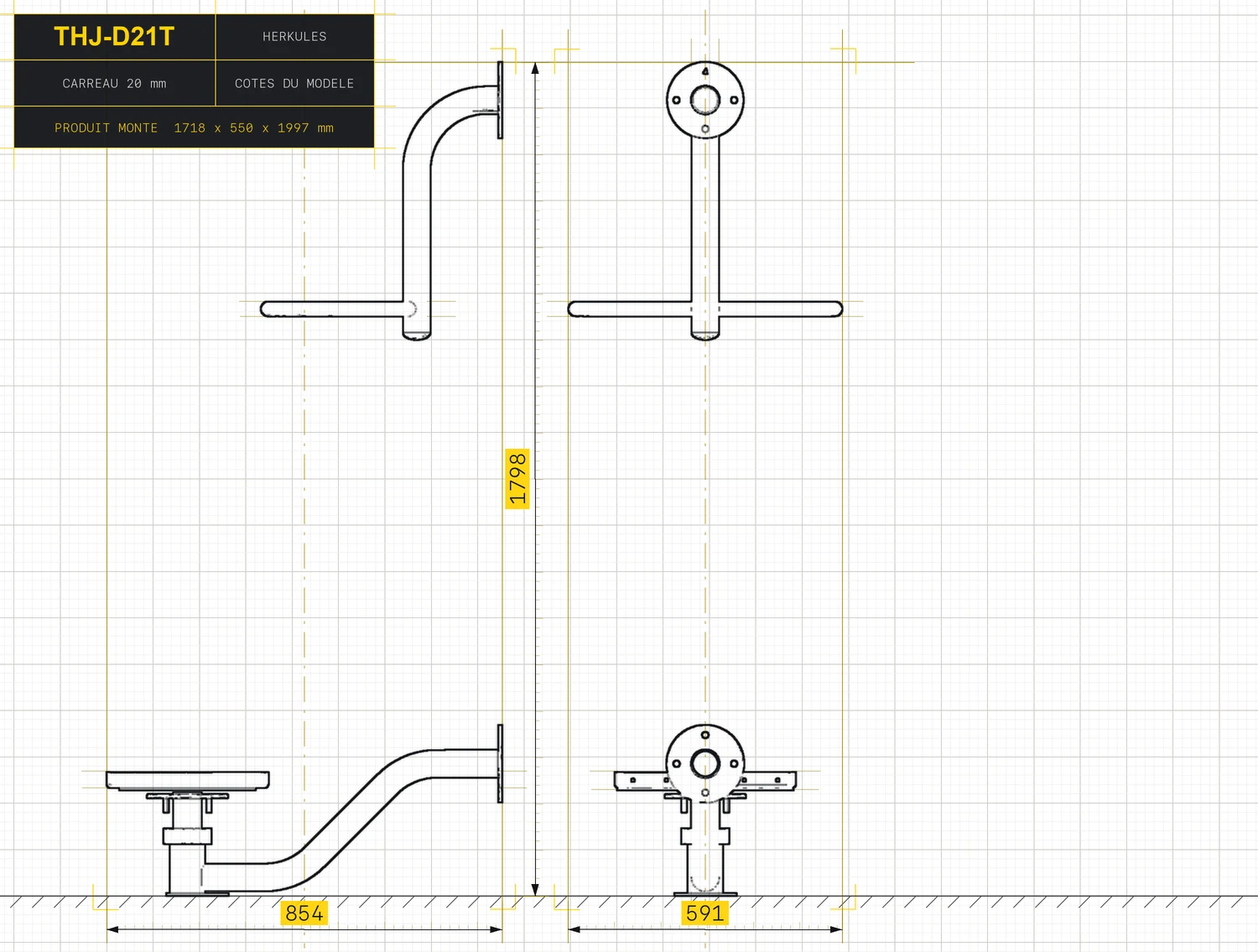 Twister - Outdoor Fitness Stations — Dimensioned drawing