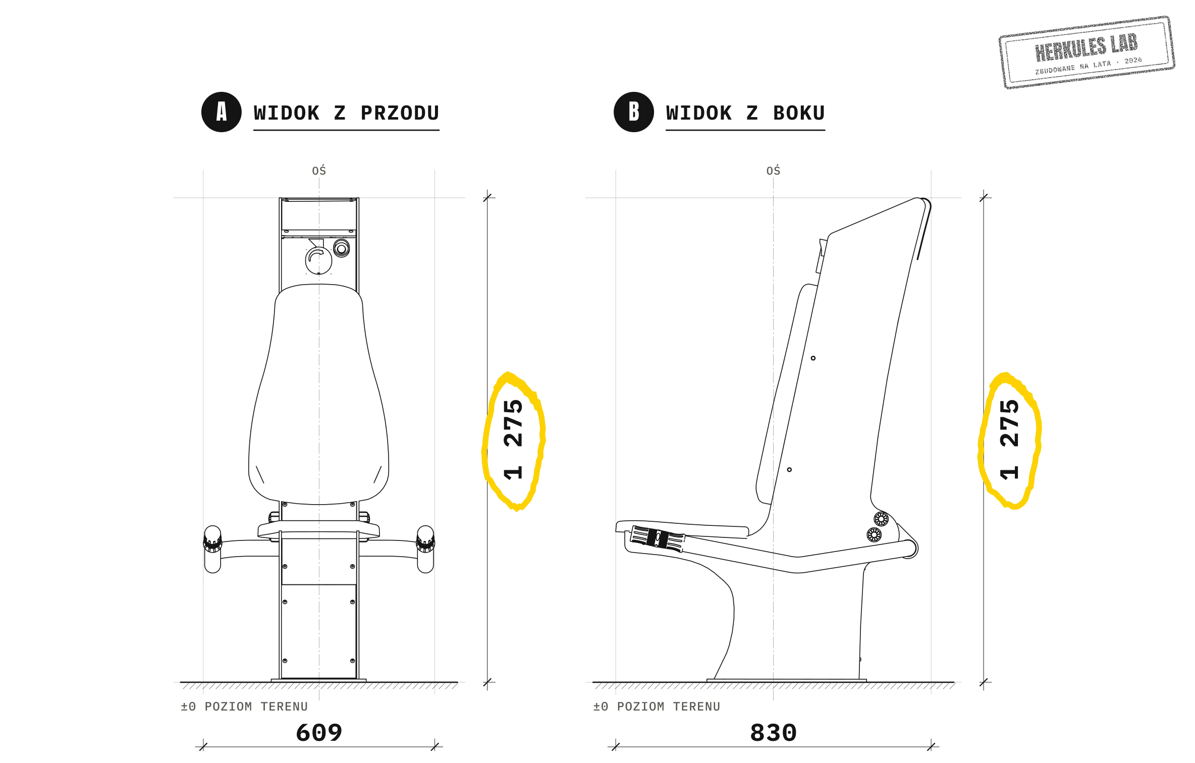Triceps — Rysunek wymiarowy