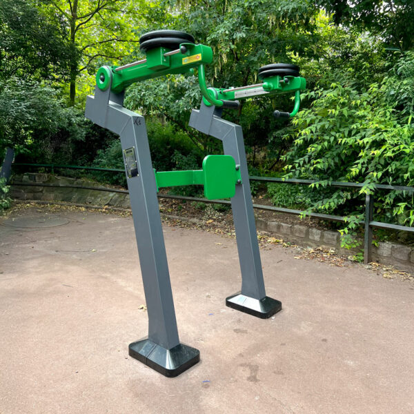 Adjustable-load shoulder trainer.