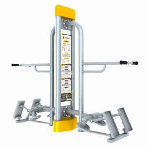 The outdoor Stepper, designed for Persons with Reduced Mobility, allows users to work on their mobility.