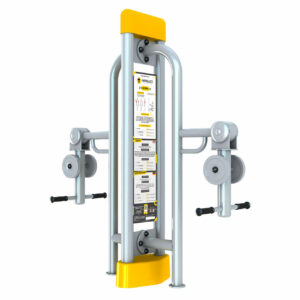 equipment for working the biceps, adapted for seniors and persons with reduced mobility.