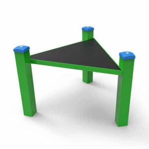 Grand Triangle - Dog agility course: triangular agility apparatus for precision and proprioception, 3D view on white background