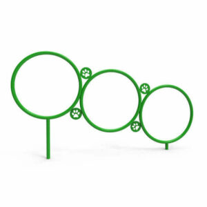 Line Rings - Dog Agility Course: agility module with several green rings on a line for precision work, 3D view