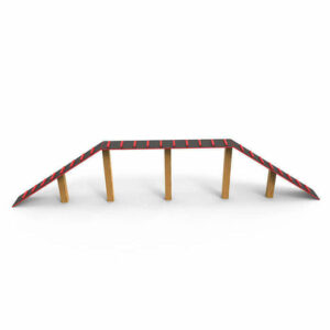 A-Frame Grand - Parcours Agility Chien : grande passerelle d’agility avec surface de marche adhérente pour travail de confiance et coordination, vue 3D