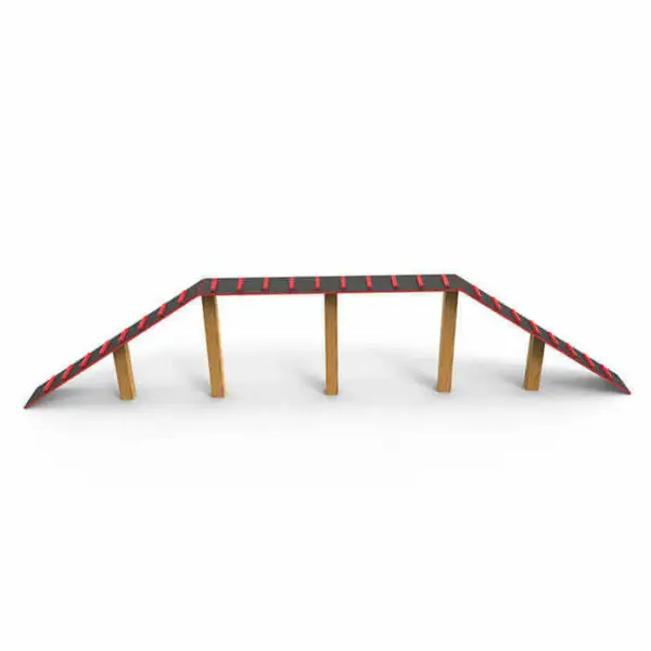 A-Frame Grand - Parcours Agility Chien : grande passerelle d’agility avec surface de marche adhérente pour travail de confiance et coordination, vue 3D