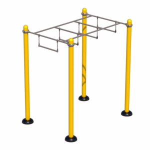 Outdoor Ninja obstacle Herkules NJA-06 Ninja bars, galvanized steel structure with suspended bars for strength and coordination training.