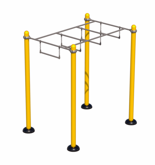 Outdoor Ninja obstacle Herkules NJA-06 Ninja bars, galvanized steel structure with suspended bars for strength and coordination training.
