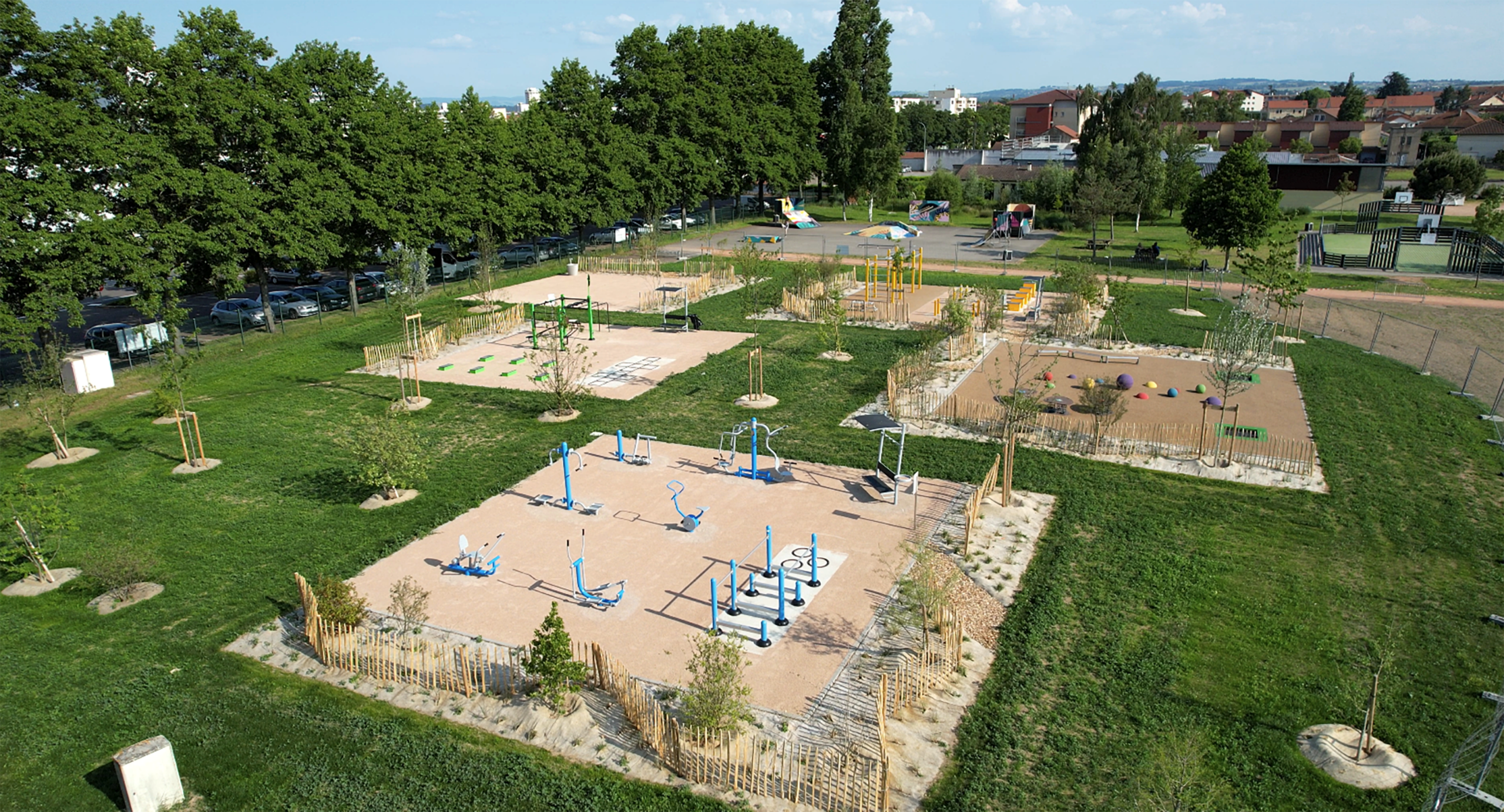 trois parcours fitness extérieur à Riorges