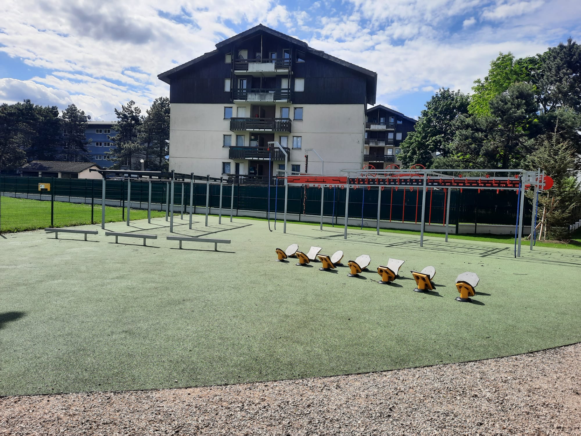 sequence of triple beams and stepping stones