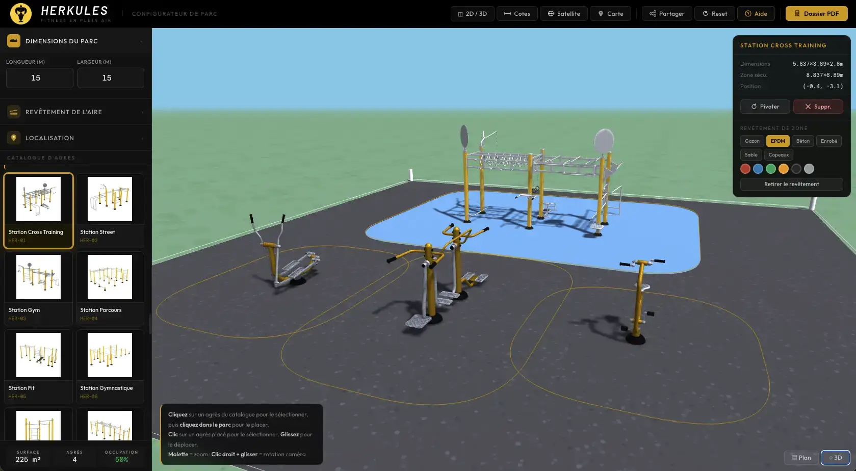 Aperçu du configurateur Herkules Fitness