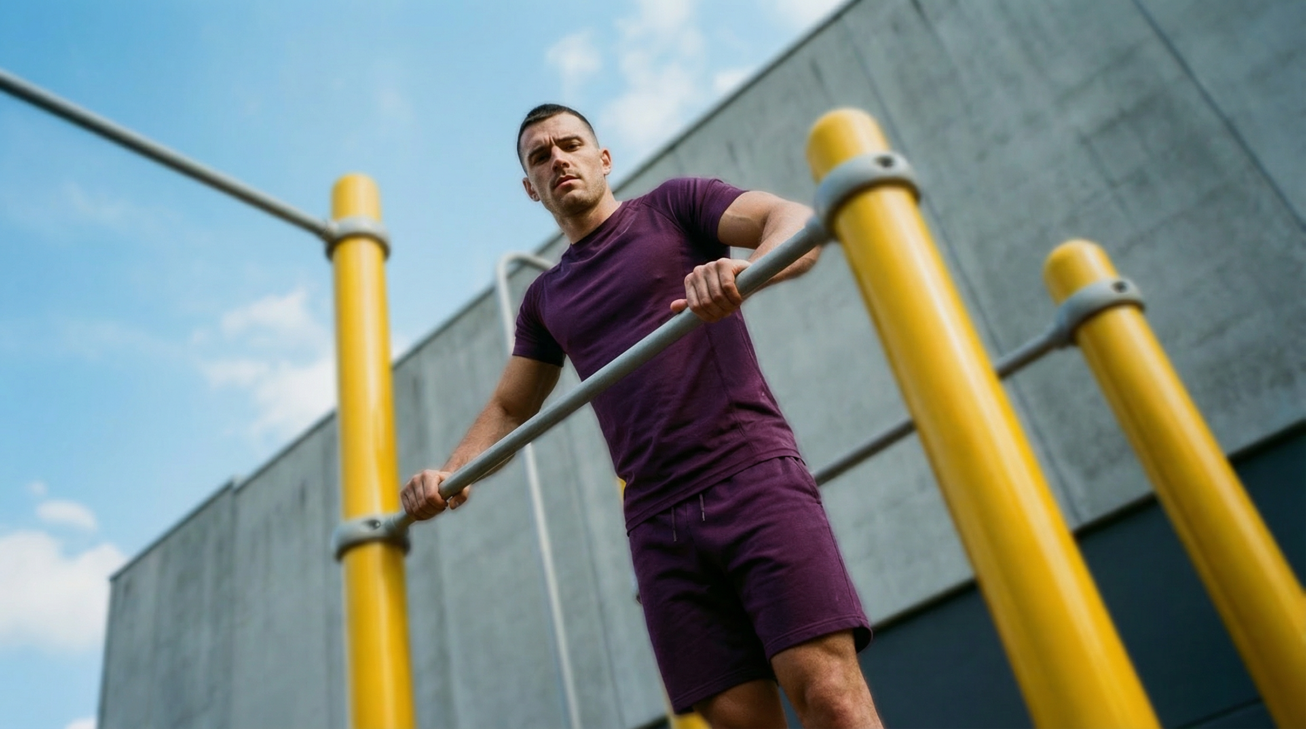 Man using Herkules parallel bars